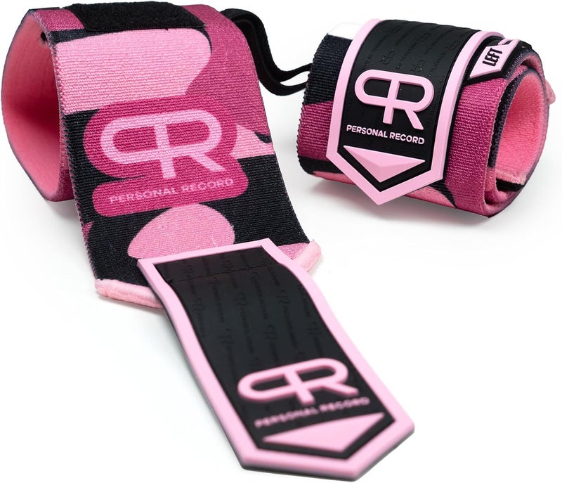 PR Personal Record Heavy Duty Premium Wrist Wraps, More Elasticity, Reinforced Stitching, Extra Wide Strap, Strong Thumb Loop, Larry Wheels Weightlifting Wraps - Image 2